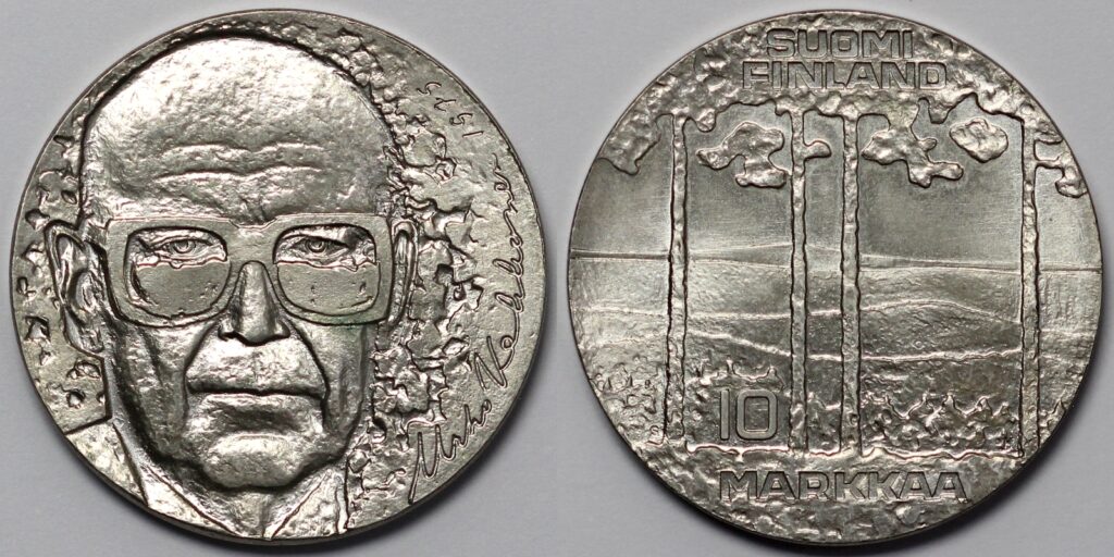 Finland 1975 S H 10 Markkaa President Kekkonen KM 54 World Silver Coin