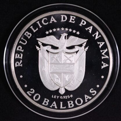 Panama 1974 20 Balboas Silver Proof Coin - Simón Bolívar - Image 2