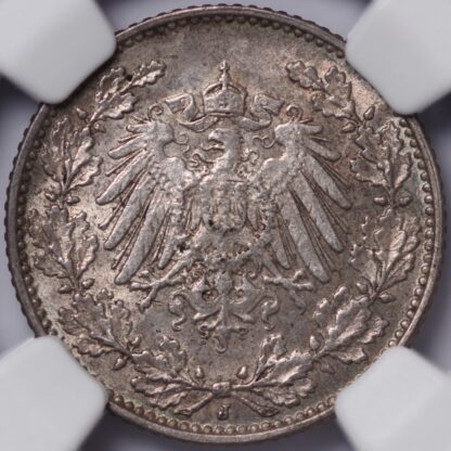 NGC Graded MS62 Germany-Empire 1906J 1/2 Mark Uncirculated World Silver Rare - Image 4