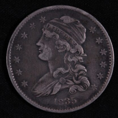 United States USA 1835 Capped Bust Quarter Small 25 Cents World Silver Coin