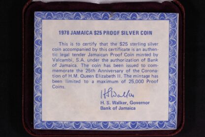 Jamaica 1978 $25 25th Anniversary of the Coronation KM# 76 Silver Proof Coin - Image 4