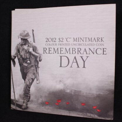 Australian 2012 $2 'C' Mintmark Red Poppy Remembrance Day Uncirculated Coin - Image 3