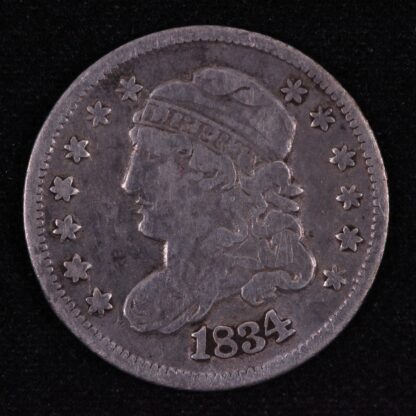 United States USA 1834 Capped Bust Half Dime 5C World Silver Coin