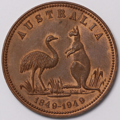 1949 Australian Numismatic Society Centenary Medallion One Penny Token - Image 2