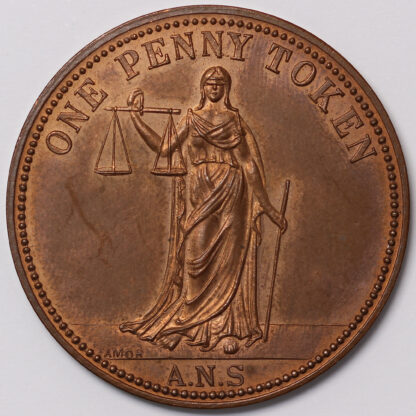 1949 Australian Numismatic Society Centenary Medallion One Penny Token - Image 3