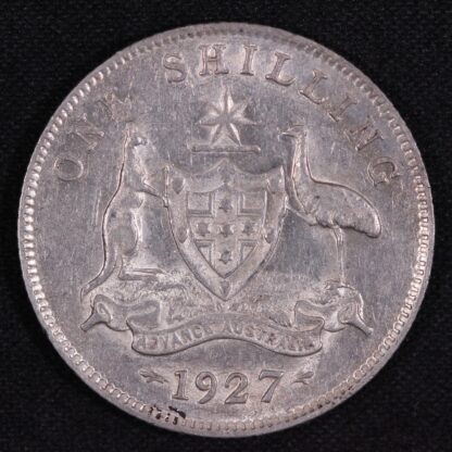 Australia 1927 One Shilling King George V Sterling Silver Coin