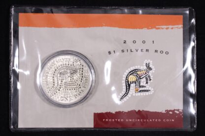 Australia 2001 $1 Silver Kangaroo 1oz Frosted Uncirculated Coin