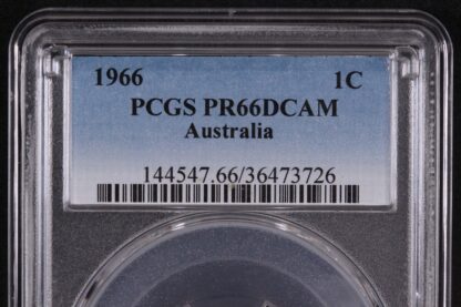PCGS Graded PR66DCAM - Australia 1966 One Cent 1c Proof Coin - Image 2
