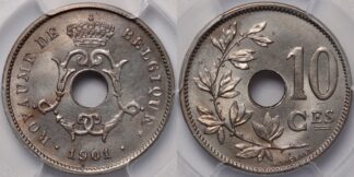 Belgium 1901 10 Centimes MS65