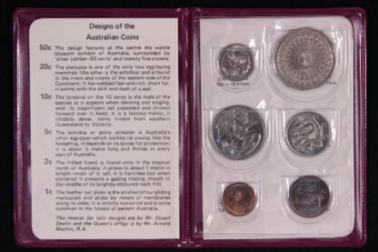 Australia 1977 Uncirculated Mint Coin Set Silver Jubilee - Purple Wallet