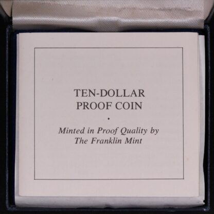 Barbados 1977 Ten Dollars $10 Sterling Silver Proof Coin KM# 17a - Franklin Mint - Image 4