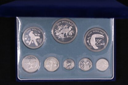 Belize 1974 8-Coin Collector's Solid Sterling Silver Proof Set - Franklin Mint