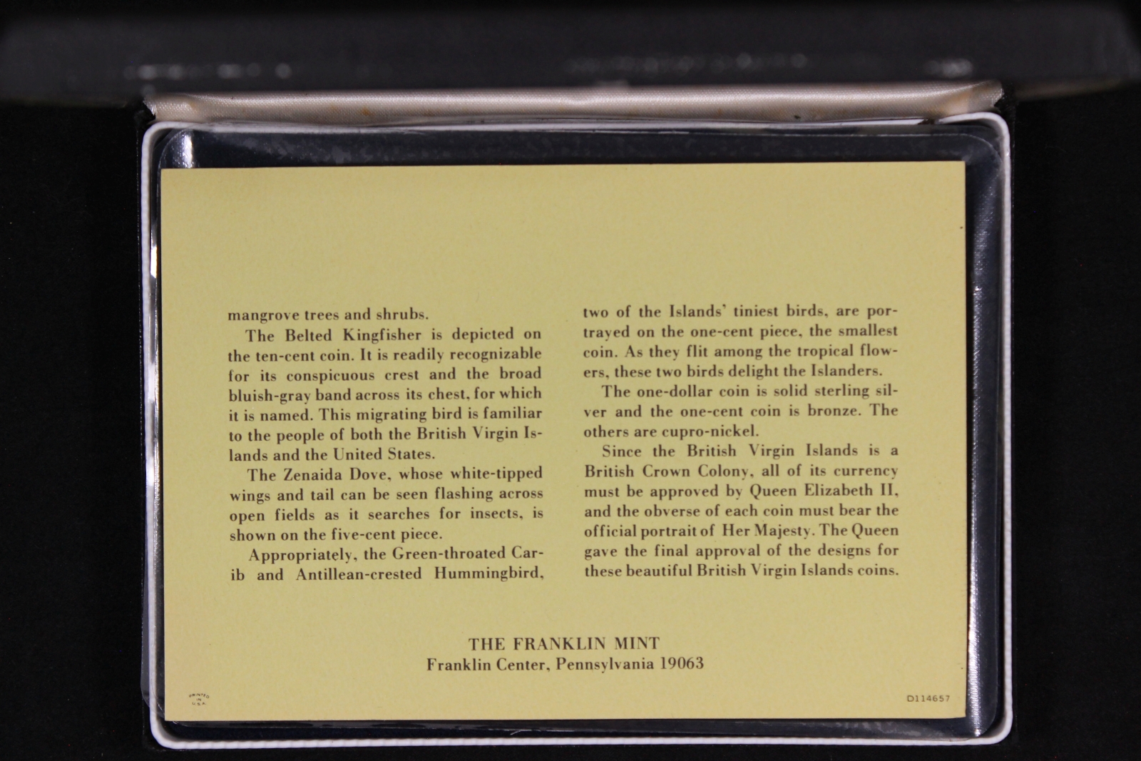 British Virgin Islands 1974 6-Coin Proof Set - Franklin Mint - Image 6