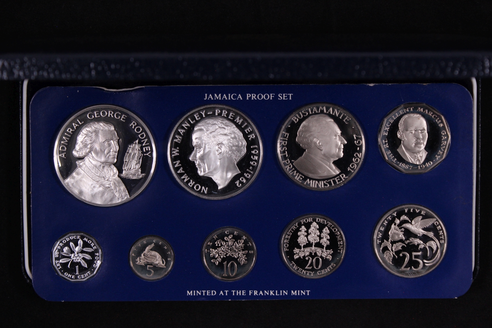 Jamaica 1977 9-Coin Proof Set - Franklin Mint