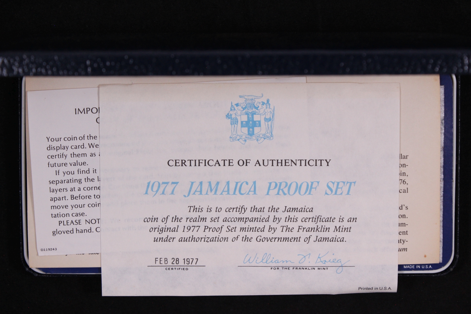 Jamaica 1977 9-Coin Proof Set - Franklin Mint - Image 3