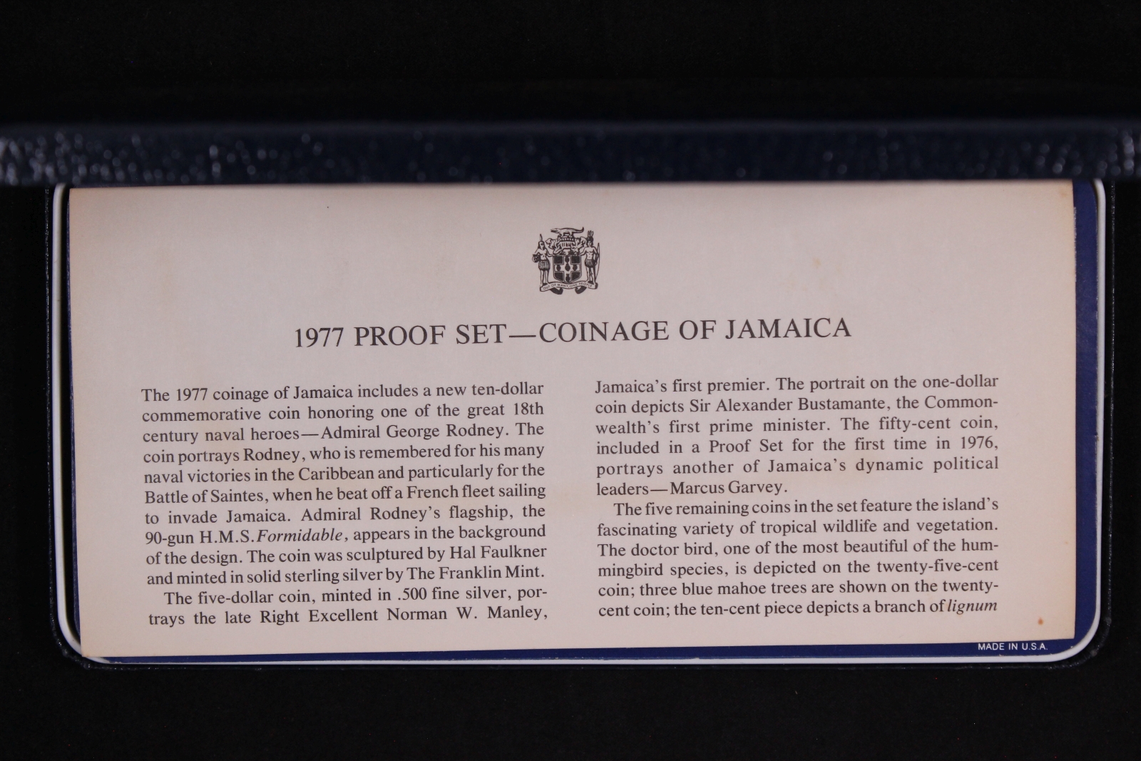Jamaica 1977 9-Coin Proof Set - Franklin Mint - Image 5