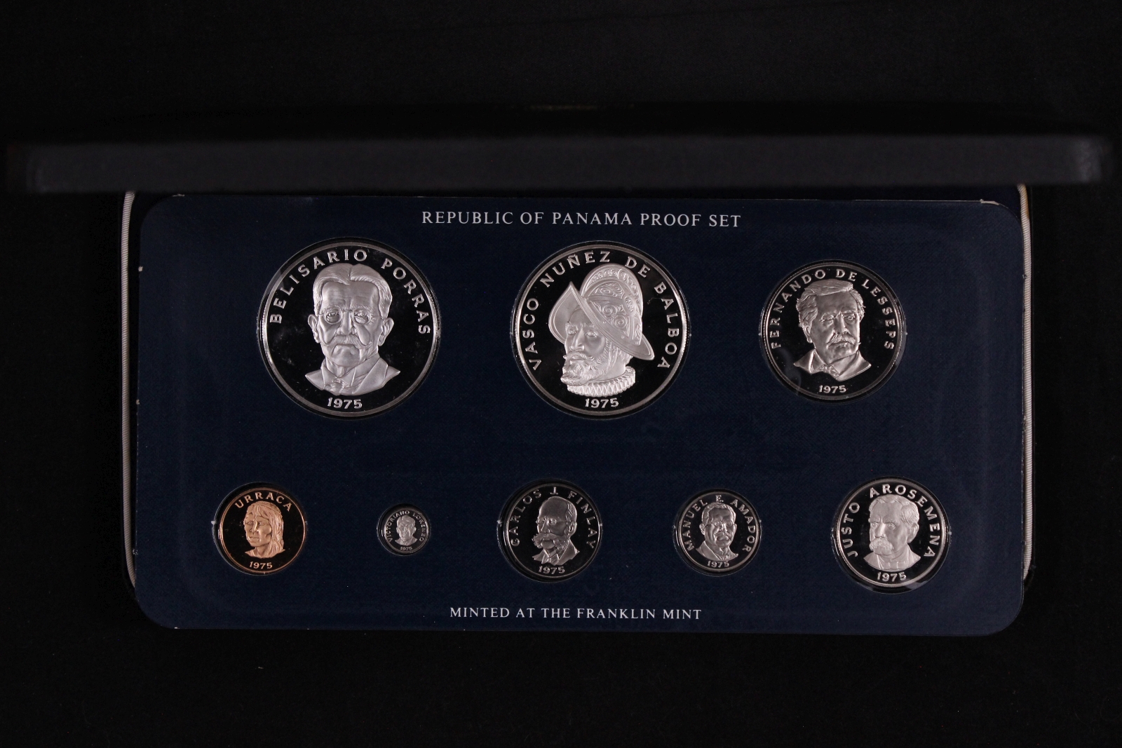 Panama 1975 8-Coin Proof Set - Franklin Mint - Scarce