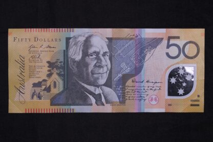 Australia 2013 Fifty Dollars $50 Banknote First Prefix AA13 Circulated - Image 2