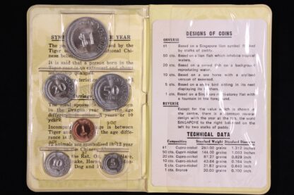 Singapore 1974 Year of the Tiger 6-Coin Uncirculated Mint Set - Image 2
