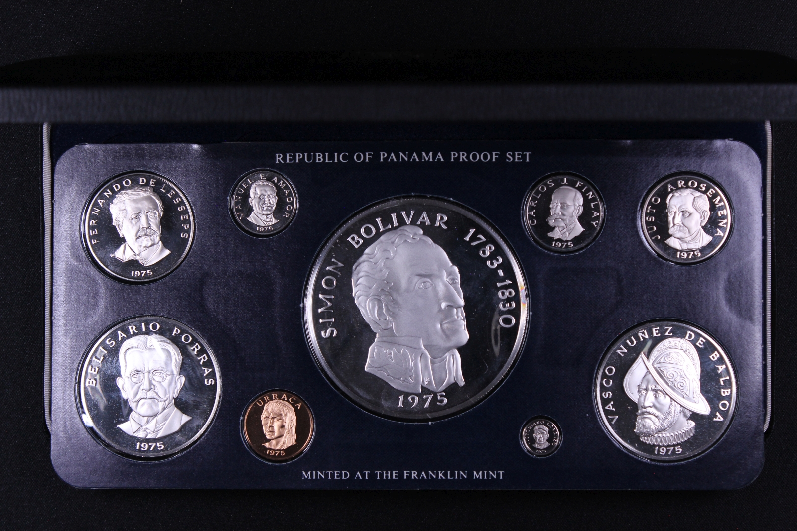 Panama 1975 9-Coin Proof Set - Franklin Mint