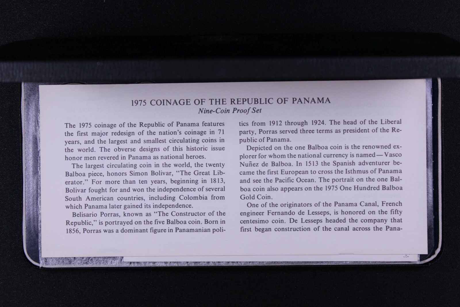 Panama 1975 9-Coin Proof Set - Franklin Mint - Image 4