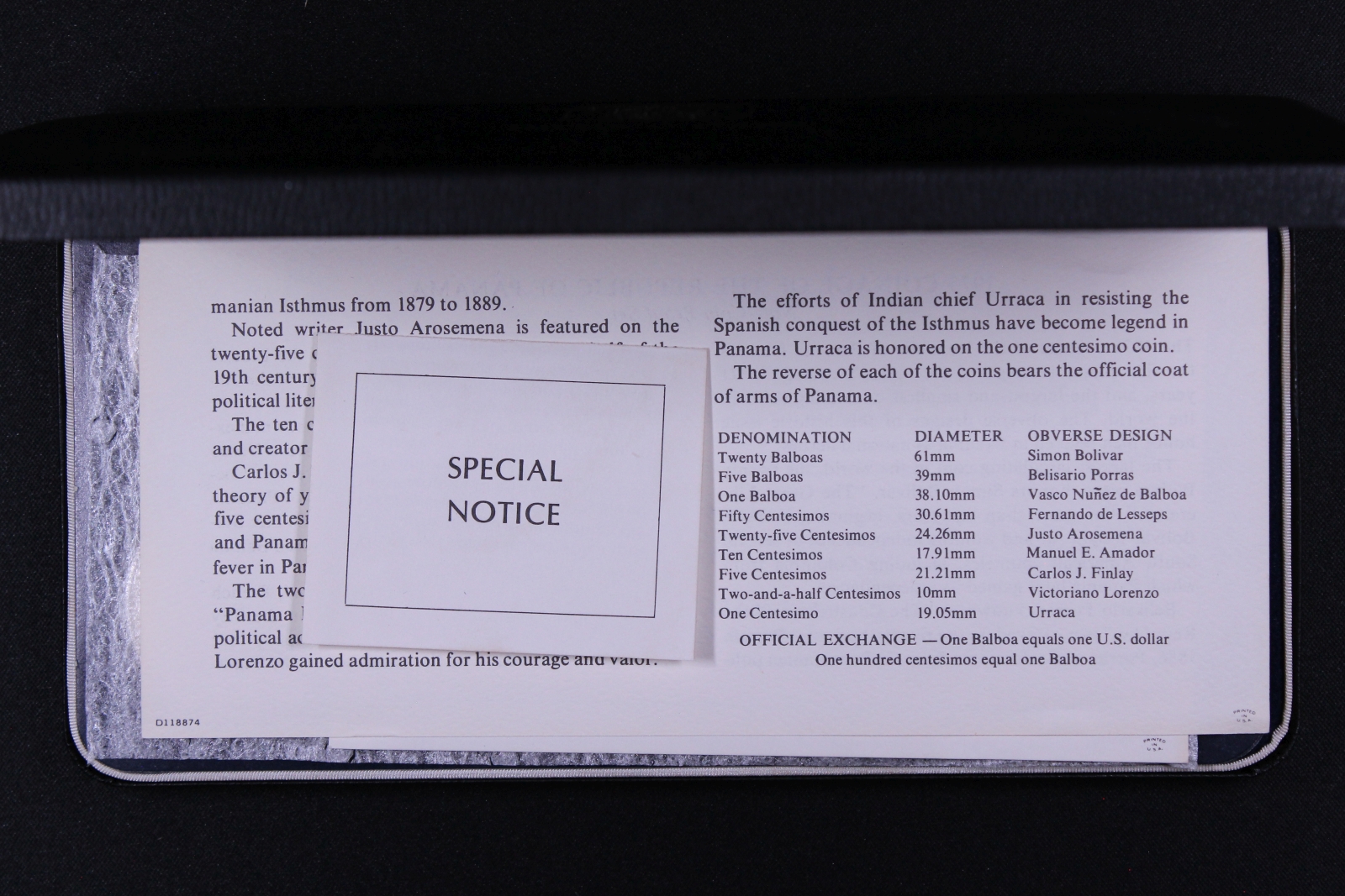 Panama 1975 9-Coin Proof Set - Franklin Mint - Image 6