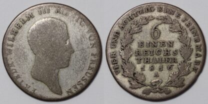 Prussia 1816 1/6 Reichsthaler