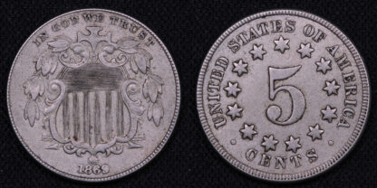 United States USA 1869 Shield Nickel 5C World Coin