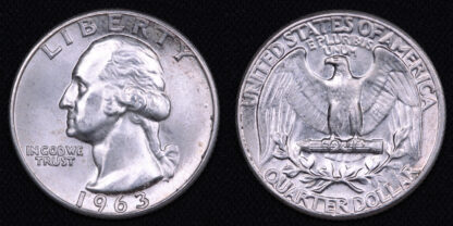 United States USA 1963 Washington Quarter 25C World Silver Coin