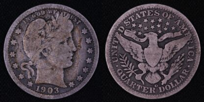 United States USA 1903-O Barber Quarter Dollar 25C World Silver Coin