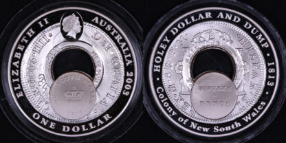 Australia 2003 Holey Dollar and Dump $1 Fine Silver Proof Coin