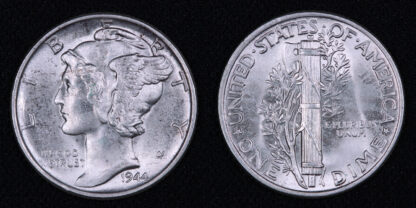 United States USA 1944 Mercury Dime 10C World Silver Coin