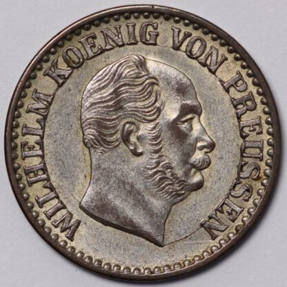 German States Prussia 1863-A 1 Groschen KM# 485 Wilhelm I World Silver Coin - Image 2