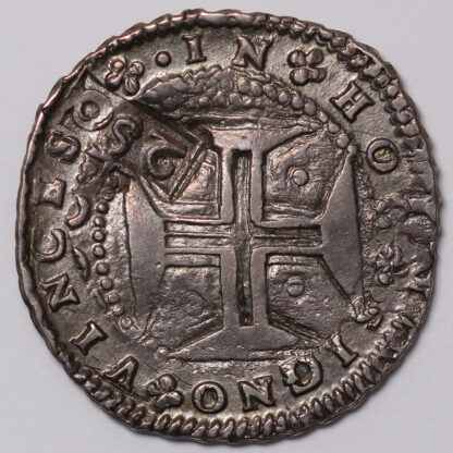 Brazil ND (1663) 250 Reis KM#33.2 Countermarked on Portugal 200 Reis Silver Coin - Image 2