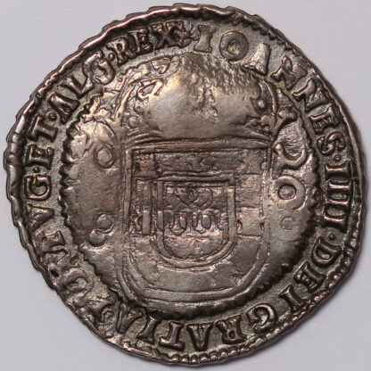 Brazil ND (1663) 250 Reis KM#33.2 Countermarked on Portugal 200 Reis Silver Coin - Image 3