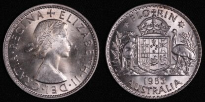 Australia 1953 Florin Uncirculated Silver Coin