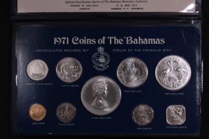 Bahamas 1971 9-Coin Uncirculated Specimen Set - Franklin Mint