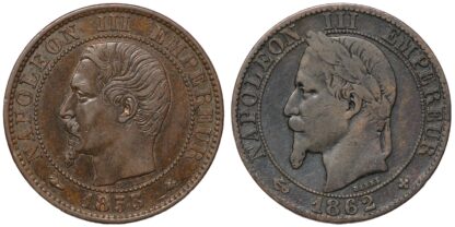 1853-BB 1862-BB 5 Centimes