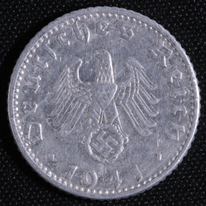 Germany Third Reich 1941-D 50 Reichspfennig KM#96 Munich Mint Key Date Coin - Image 2