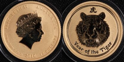 Australia 2010-P Year of the Tiger Series II $15 1/10 oz Gold Coin BU Perth Mint