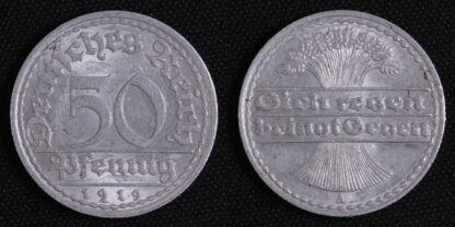 Germany Weimar Republic 1919-A 50 Pfennig KM#27 Aluminium Coin