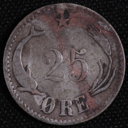 Denmark 1874(h) CS 25 Ore Christian IX KM#796.1 World Silver Coin - Image 3