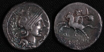 Ancient Roman Republican Silver Coin M. Sergius Silus 116-115 BC AR Denarius