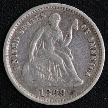 United States USA 1869-S Liberty Seated Half Dime H10C Silver Coin - Image 2