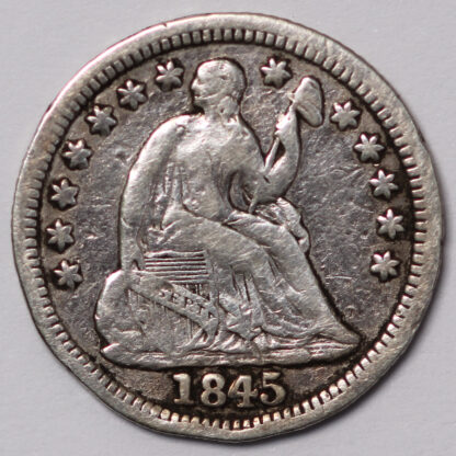 United States USA 1845 Liberty Seated Half Dime H10C Silver Coin - Image 2