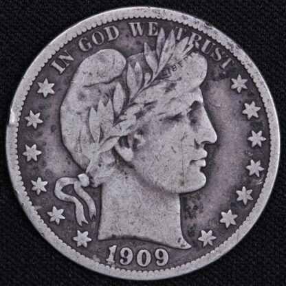 United States USA 1909-S Barber Half Dollar 50C Silver Coin - Better Date - Image 2