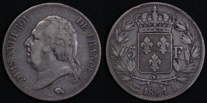 France 1824-D 5 Francs