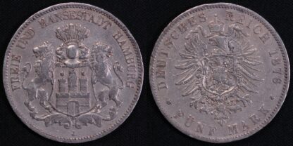 Hamburg 1876-J 5 Mark