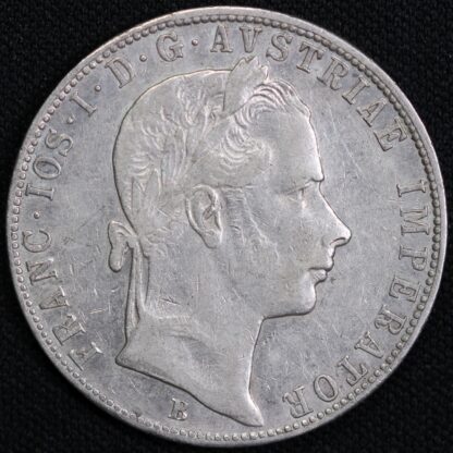 Austria 1859-B One Florin Franz Joseph I Kremnitz Mint KM#2219 World Silver Coin - Image 2