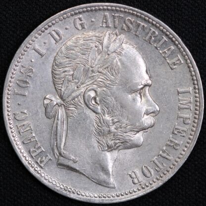 Austria 1880 One Florin Franz Joseph I KM# 2222 World Silver Coin Better Date - Image 2